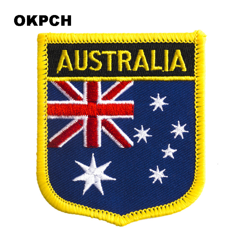 Embroidery In Australia - Форма щита с флагом Австралии, утюг
