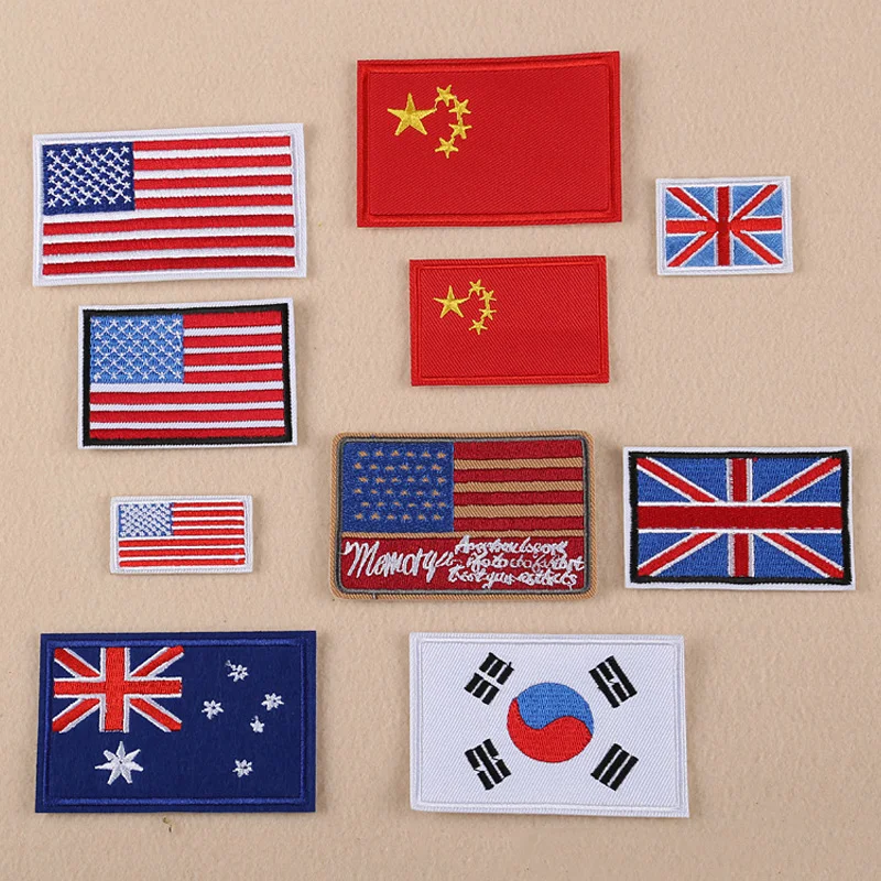 Embroidery In Australia - США Австралия Китай Англия флаг вышивка