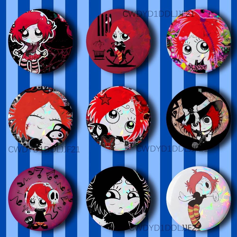 Embroidery Gothic - Брошь-значок R-Ruby Gloom в готическом стиле,