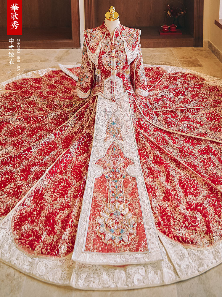Свадебное платье в стиле Мин с – обзор и цена Embroidery Beads