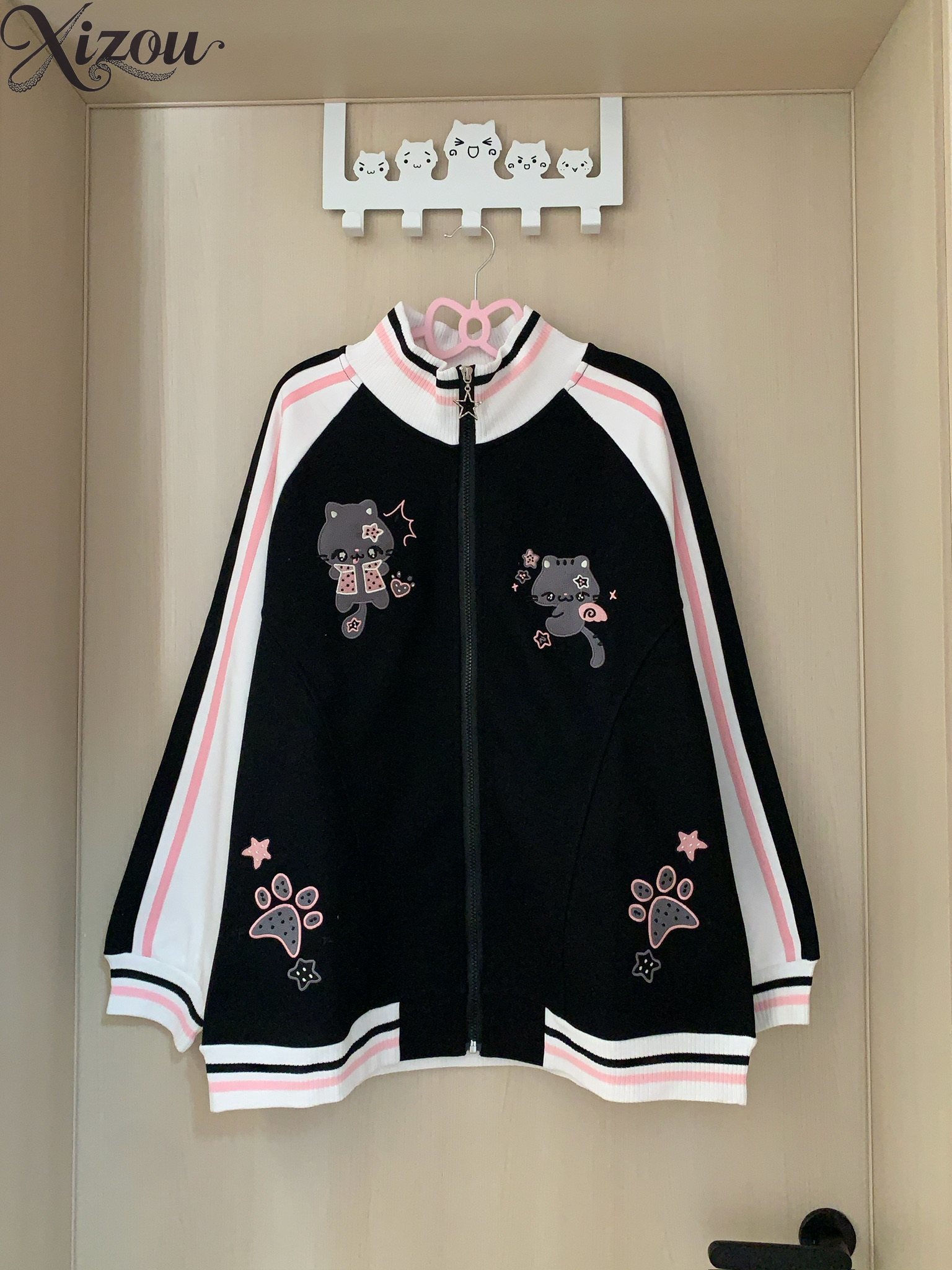 Милый худи с вышивкой в стиле  – обзор и цена Embroidery Zip Up Hoodie