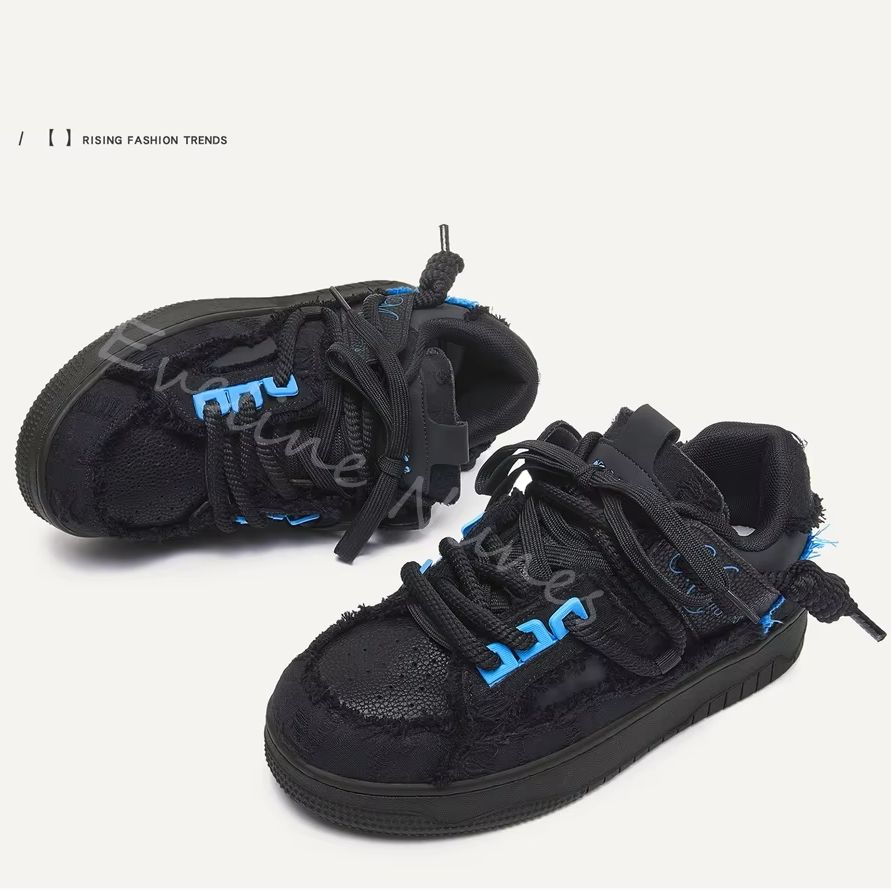 Черные кеды на платформе с нео – обзор и цена Embroidery Shoes