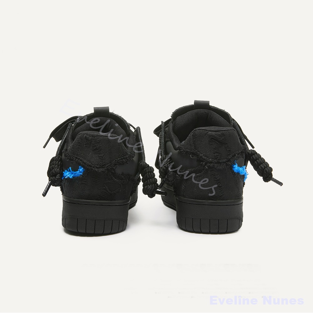 Черные кеды на платформе с нео – обзор и цена Embroidery Shoes