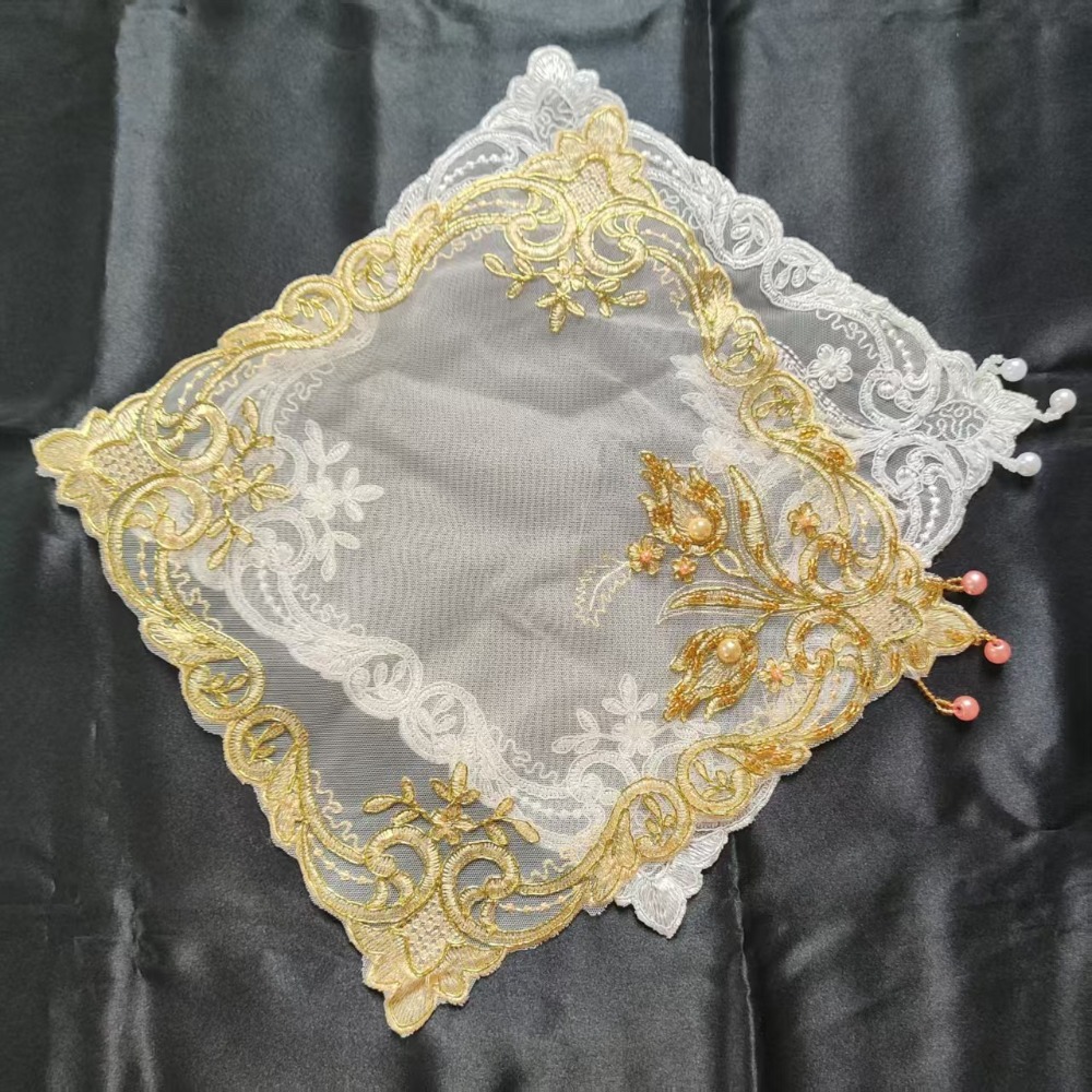 Золотые квадратные салфетки с  – обзор и цена Embroidery Rose