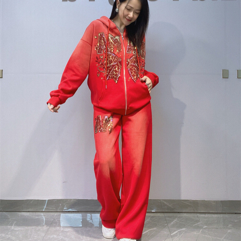 Модный осенне-зимний женский к – обзор и цена Embroidery Zip Up Hoodie
