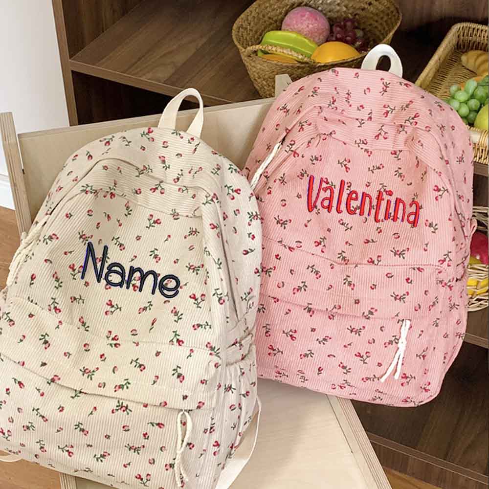 Вельветовый рюкзак Ins с принт – обзор и цена Embroidery Name Designs