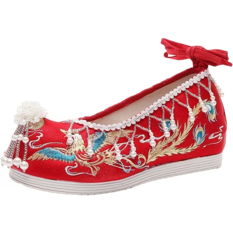 Женские новые красные свадебны – обзор и цена Embroidery Shoes