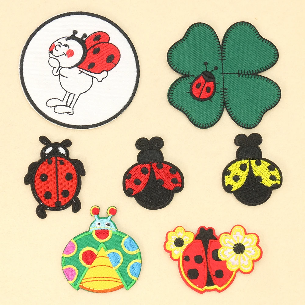 2 шт. мультяшная Божья коровка – обзор и цена Embroidery Lady Bug