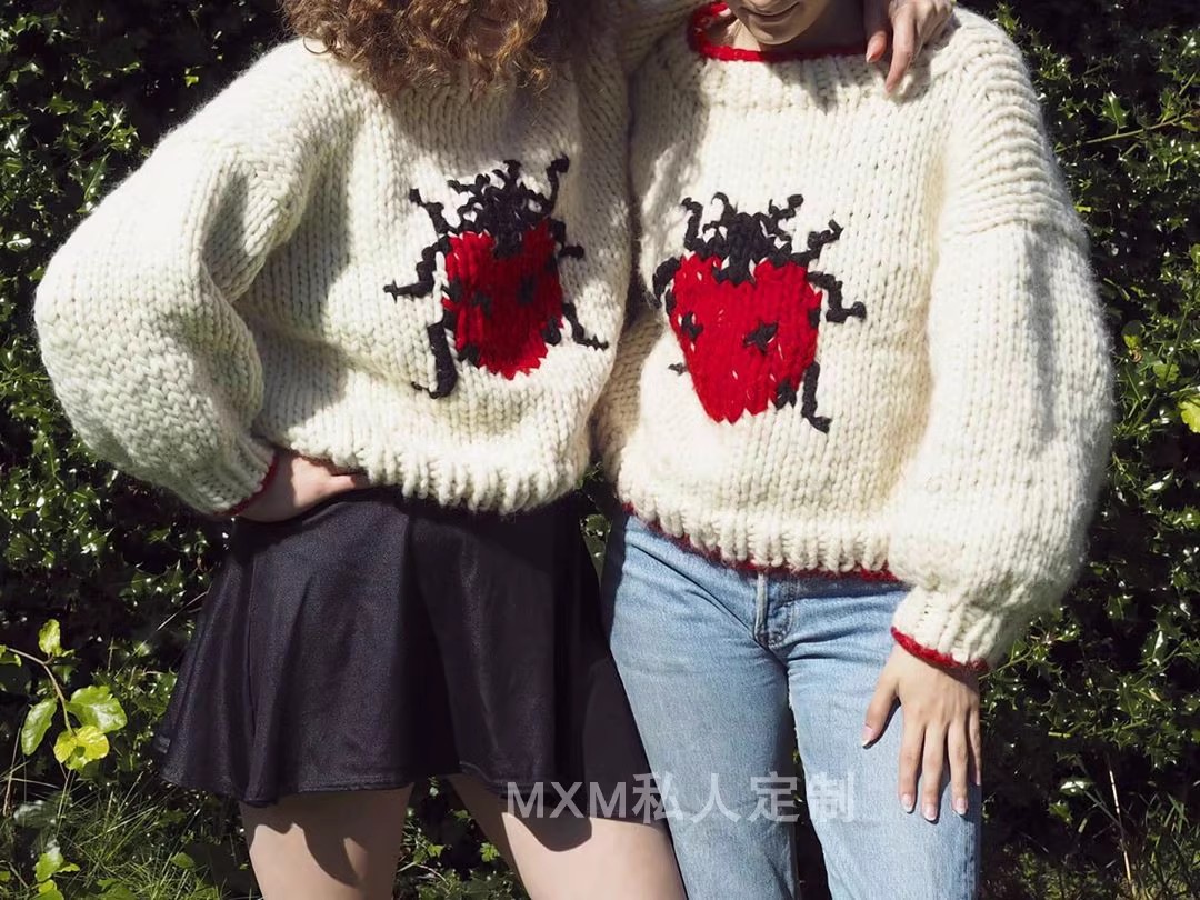 Женский свитер из грубой шерст – обзор и цена Embroidery Lady Bug