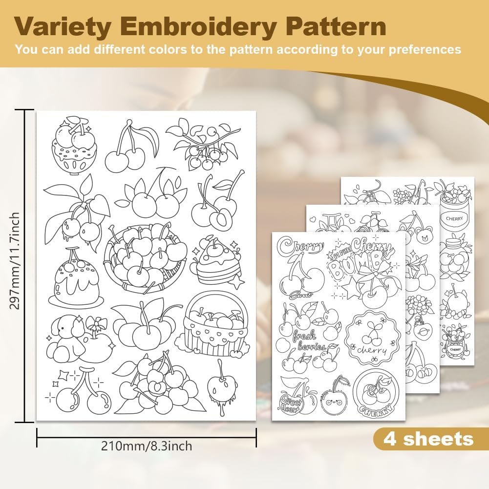 4 шт. водорастворимые наклейки – обзор и цена Embroidery Roll Pattern