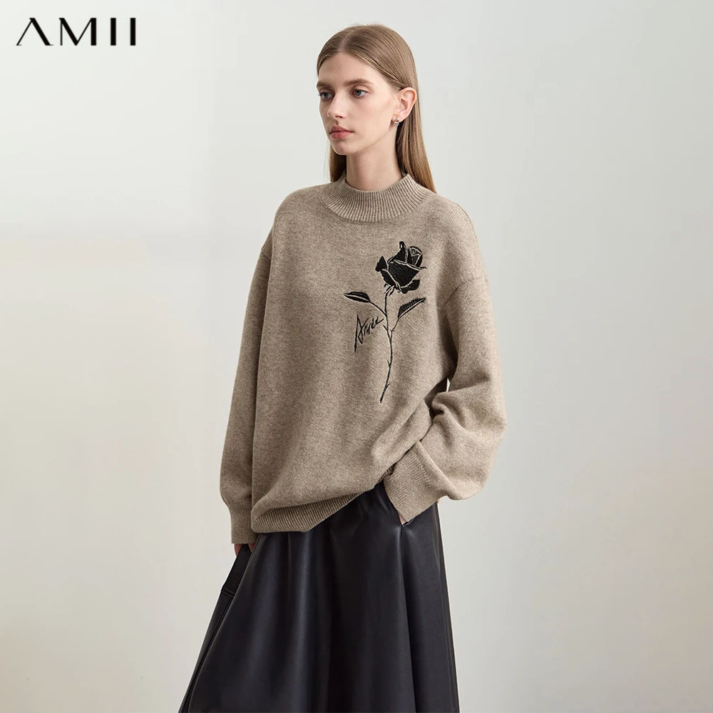 Свитер Amii для женщин на осен – обзор и цена Embroidery Rose